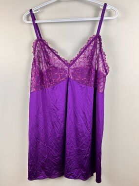 Savage X Fenty Satin Lace Chemise Nightdress Purple Size 3X NWT